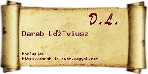 Darab Líviusz névjegykártya