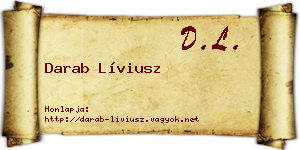 Darab Líviusz névjegykártya